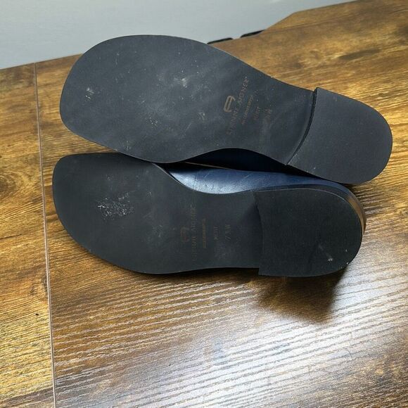 Etienne Aigner Merit Blue Leather Loafer Slip on 7.5 FLAW - Picture 9 of 10